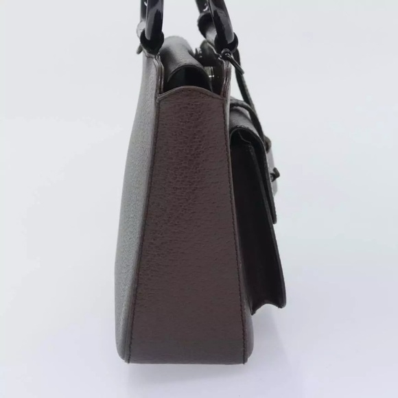 GUCCI Hand Bag Leather Brown Tote D-ring Handle VINTAGE NOUGHTIES GREAT COND! - Picture 3 of 11